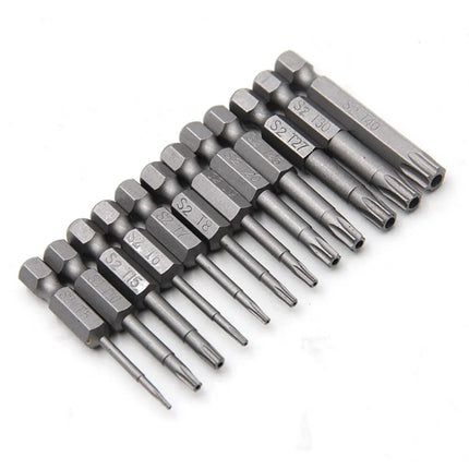 12pc Hollow Plum Blossom Screwdriver Head 50mm Long S2 Hexagonal