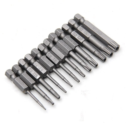 12pc Hollow Plum Blossom Screwdriver Head 50mm Long S2 Hexagonal