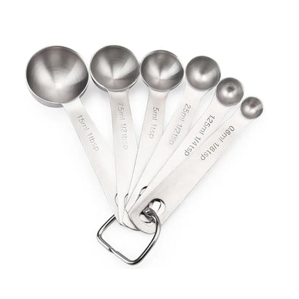 6pcs/set Food-grade Stainless Steel Measuring Spoon Set Sugar Coffee
