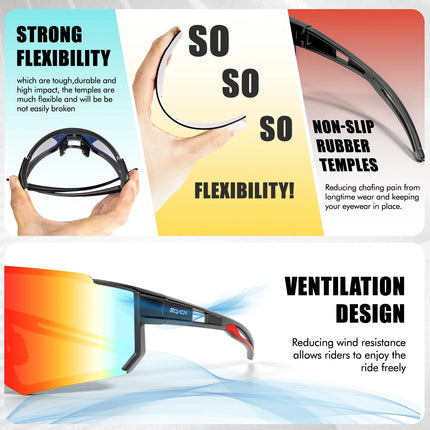 SCVCN New Outdoor Cycling Sunglasses Men Road Driving Bike Glasses