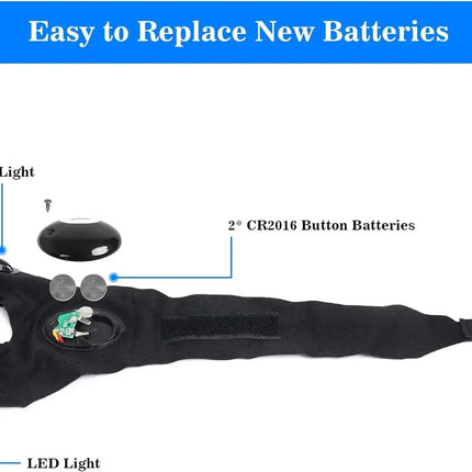 LED Half Finger Glove for Men Women Outdoor Waterproof Night Fishing