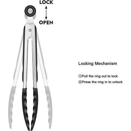 Kitchen Tongs Silicone Food Tongs Non Stick Cooking Serving Tongs For