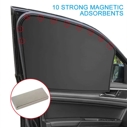 Magnetic Car Sunshade UV Protection Curtains Sun Shield Cover Double