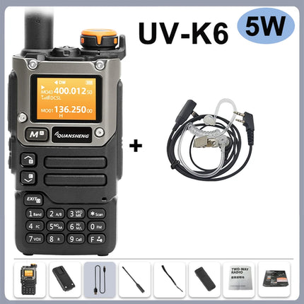 Quansheng UV-K6 Walkie Talkie 5W Air Band Radio Type C Charge UHF VHF