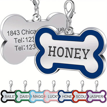 1PC Custom Engraved Name Dog Tag for Pets Personalized Zinc Alloy