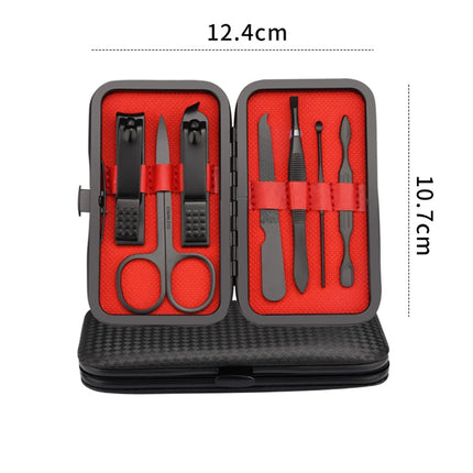 Stainless Steel 7-Piece Nail Set Elegant Black Nail Clippers Nail