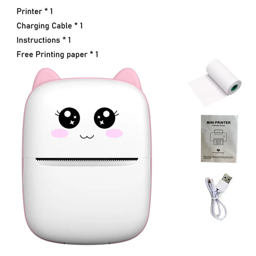 Mini-printer, Thermal Printer Ink-free Portable Sticker Printer