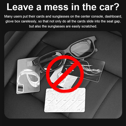 Car Sun Visor Organizer Multi-Pocket Leather Sunglasses Holder Storage