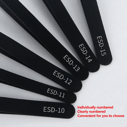 6pcs Precision Tweezers Set ESD Anti-Static Stainless Steel Tweezers
