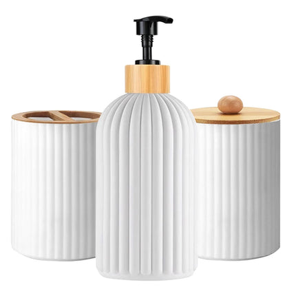 Bathroom Countertop Container Hand Soap Dispenser Cotton Ball Storage