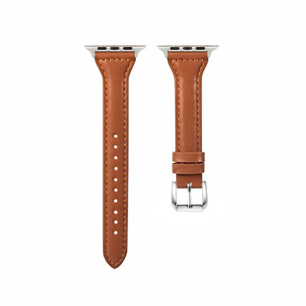 Slim Leather Strap For Apple Watch Series 10 42/46mm 9 8 7 41mm 45mm