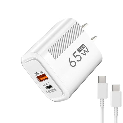 65W GaN USB C Fast Charger QC3.0 EU/US Plug Phone Charger Adapter For