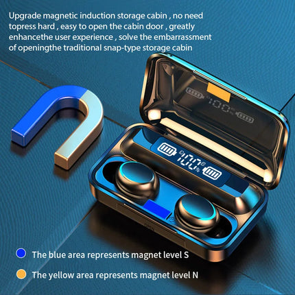 F9 Wireless Earphones LED Dislpaly Binaural TWS Wireless Bluetooth