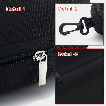 Portable Zipper Carabiner Sunglasses Protector Box Hard Eye Glasses