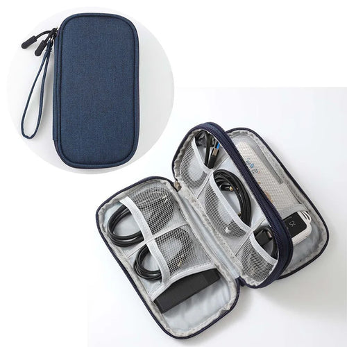 1pc Pink/Grey/Black/Navy Travel Portable Digital Product Storage Bag