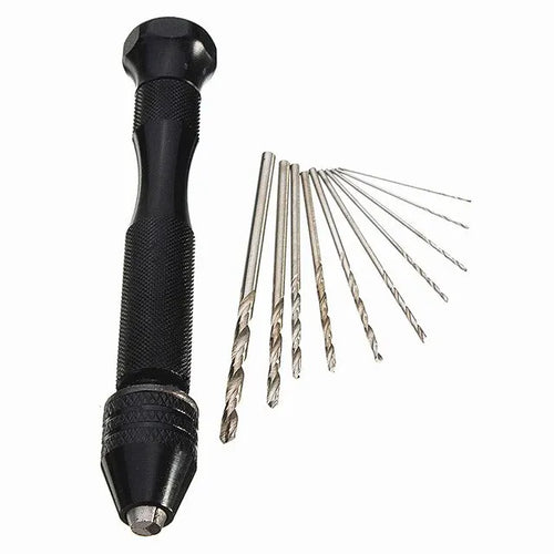 Mini Tool Set with Black Hand Twist Drill 10Pcs Fried Dough Twists