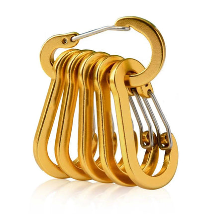 6pcs Carabiner Clip Aluminum Alloy Keychain Lock Buckle Snap D-Ring