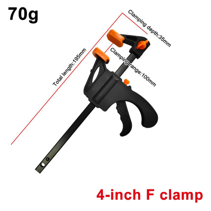 2pc 4 Inch Woodworking F-clip Nylon Quick Woodworking Clip Wooden