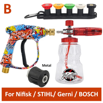 Pressure Washer Water Gun Kit for Car Cleaning Hose Connector For