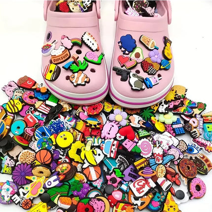Lots of Random Style Shoe Charms for Sandals, 10-100Pcs PVC Shoe DIY