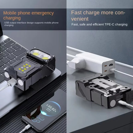 Mini Portable LED COB Flashlight Ajustable Rotatable Magnetic Torch