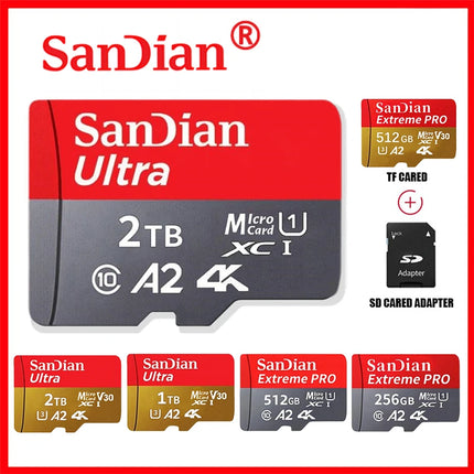 Original 2TB 1TB SanDian Ultra Card SD/TF Flash Memory Card 256/512GB