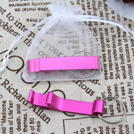 50*Personalized Engraved Bottle Opener Key Chain Wedding Favors