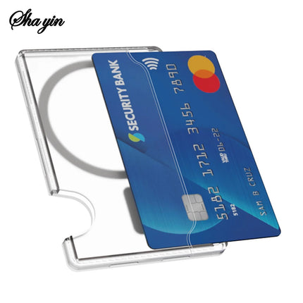 Magnetic Clear Wallet Plastic Strong Adsorption  Case Portable Card