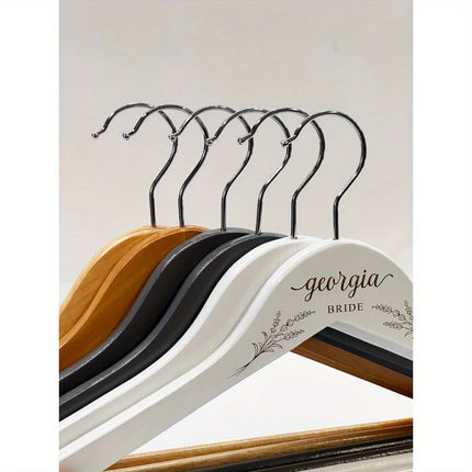 1pc Custom Engraved Name Wooden Clothes Hanger Personalized Name