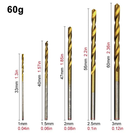 100pc Twist Drill 1-3mm Hand Electric Drill DIY Woodwork Drill