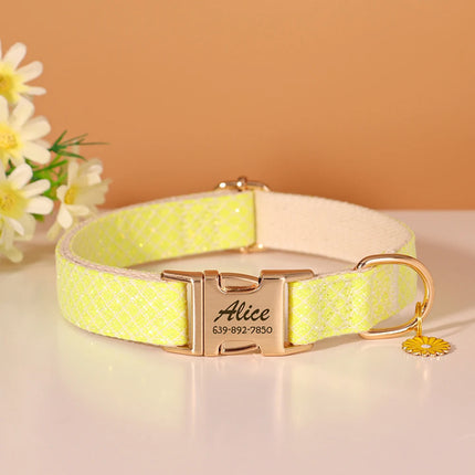 Custom Bling Nylon Dog Collar Free Engraved Puppy Dog ID Name Collars