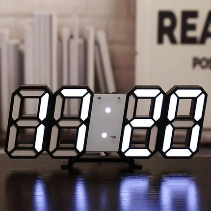 3D LED Digital Clock Wall Decoration Glow Night Mode Decoration for