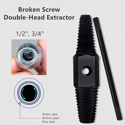 Double Head Wrench Faucet Valve Broken Screw Extractor Set Pipe