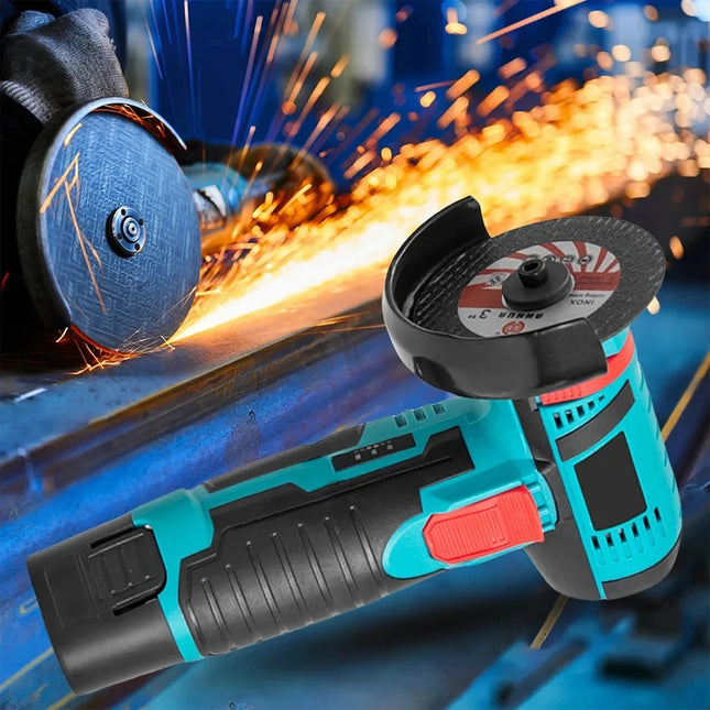 Cordless Electric Angle Grinder 19500rpm Handheld Polishing Grinding