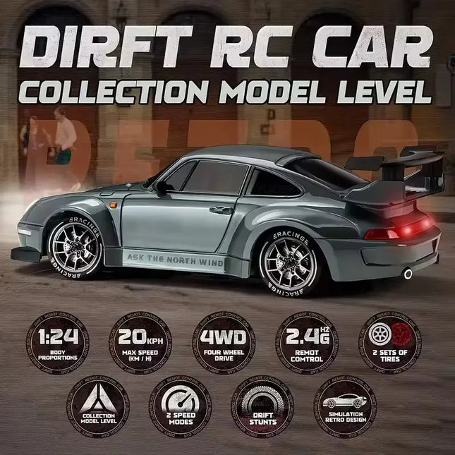 4WD RC Drift Car With LED Light 2.4G Radio 20KM/h High Speed Remote