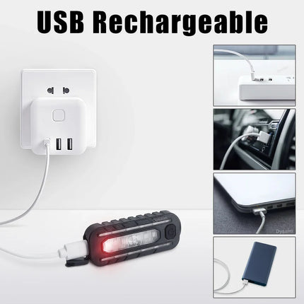 USB Recharge LED Flashlight Work Light Keychain Flashlight for Police