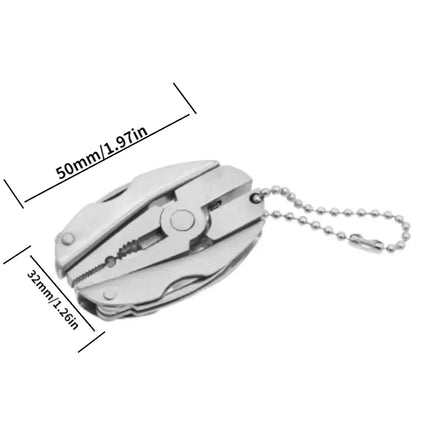Portable Stainless Steel Multi-Tool Pliers Knife Keychain Screwdriver