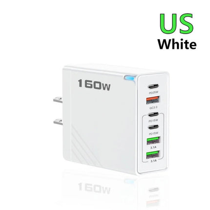 160W Multi Ports USB Charger Type C Fast Charging EU/US Plug Wall