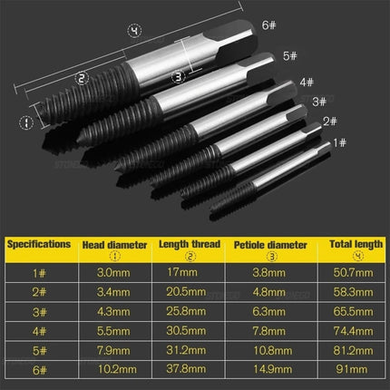STONEGO 5PCS/6PCS Broken Damaged Screwdriver Extractor Drill Bit Set