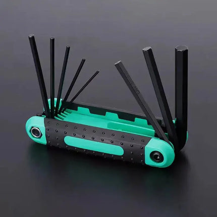 8pcs Portable Folding Socket Wrench Set Mini Inner Hexagon Socket