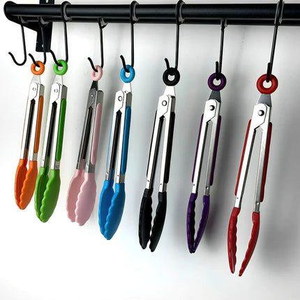 Anti Slip Cooking Serving Tongs Stainless Steel Food Clip Bread Salad