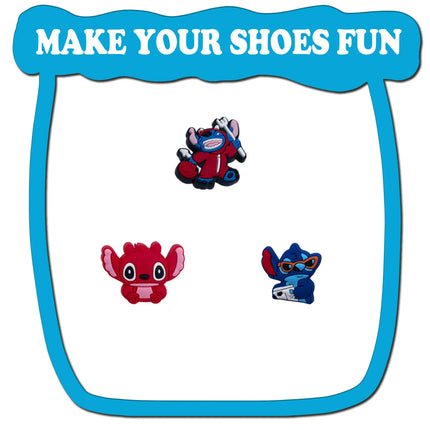 Random 10-30Pcs MINISO Stitch Series Shoe Charms For Key Chain Sandals