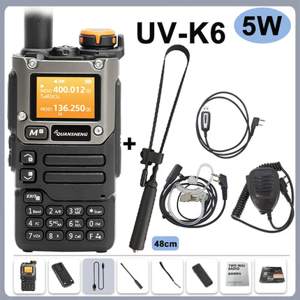 Quansheng UV-K6 Walkie Talkie 5W Air Band Radio Type C Charge UHF VHF