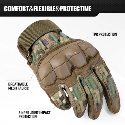 Touch Screen Cycling Gloves PU Leather Tactical Airsoft Hunting