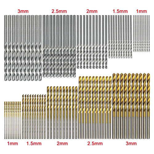 100pc twist drill 1-3mm hand electric drill DIY woodwork drill