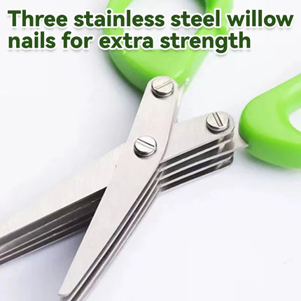 Multi-functional Stainless Steel 3/5 Layer Kitchen Scissors Pepper