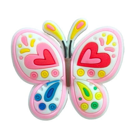 1Pcs PVC Pink Heart Shoe Charms Cute Animal Shoe Decorations Pins for