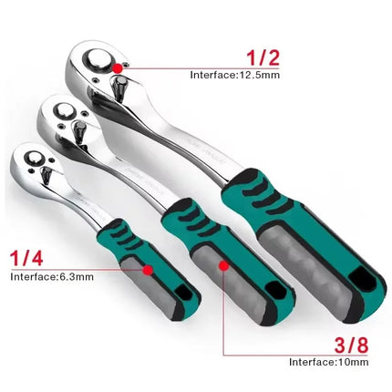 72 Teeth Ratcheting Socket Wrench Car Repair Socket Wrench Set Diy