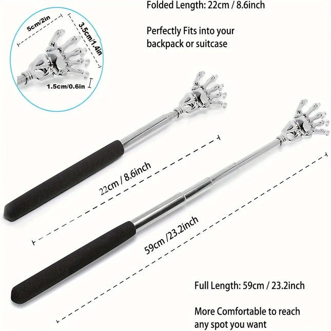 Portable Extendable Back Scratcher Stainless Steel Telescoping Back