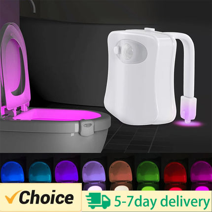 Motion Sensor Light Wireless LED Night Light RGB 8colors Lamp Toilet